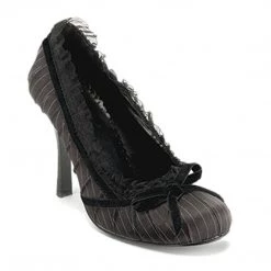 Funtasma Shoes DAINTY-420 Black Pinstripes Satin
