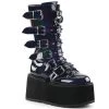 Demonia DAMNED-225 Black Hologram Mid-Calf Boot Boots