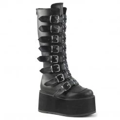 Demonia DAMNED-318 Black Vegan Leather