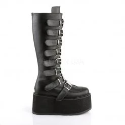 Demonia DAMNED-318 Black Vegan Leather