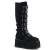 Demonia DAMNED-318 Black Velvet Knee Boot