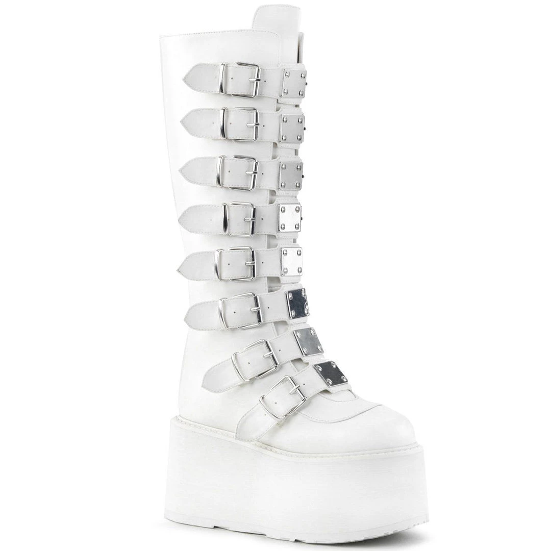 Demonia DAMNED-318 White Vegan Leather Knee Boot 8 Demonia DAMNED-318 White Vegan Leather Knee Boot