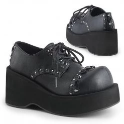 Demonia DANK-110 Black Vegan Leather Shoe Shoes