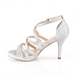 Fabulicious Shoes DAPHNE-42 Silver Shimmering Fabric