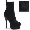 Pleaser Boots DELIGHT-1002-1 Black Stretch Knit Fabric Ankle Boot