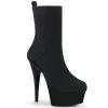 Pleaser Boots DELIGHT-1002 Black Fabric Ankle Boot