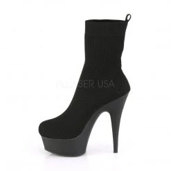 Pleaser Boots DELIGHT-1002 Black Fabric Ankle Boot