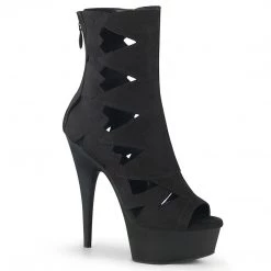 Pleaser DELIGHT-1014 Black Faux Suede Ankle Boot Boots
