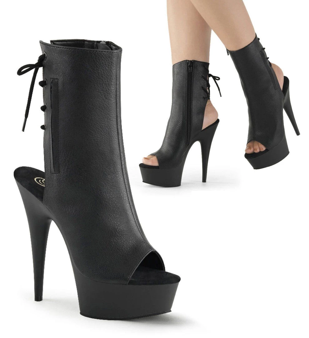 Pleaser DELIGHT-1018 Black Faux Leather/Black Ankle Boot New Arrivals 10 Pleaser DELIGHT-1018 Black Faux Leather/Black Ankle Boot New Arrivals