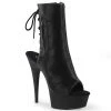 Pleaser DELIGHT-1018 Black Quilted Faux Leather Ankle Boot