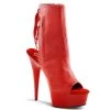Pleaser DELIGHT-1018 Red Faux Leather/Red Ankle Boot Boots