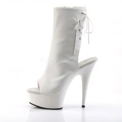 Pleaser New Arrivals DELIGHT-1018 White Faux Leather/White Ankle Boot