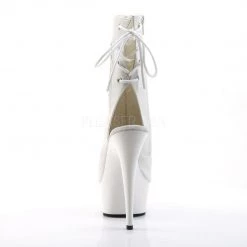 Pleaser New Arrivals DELIGHT-1018 White Faux Leather/White Ankle Boot