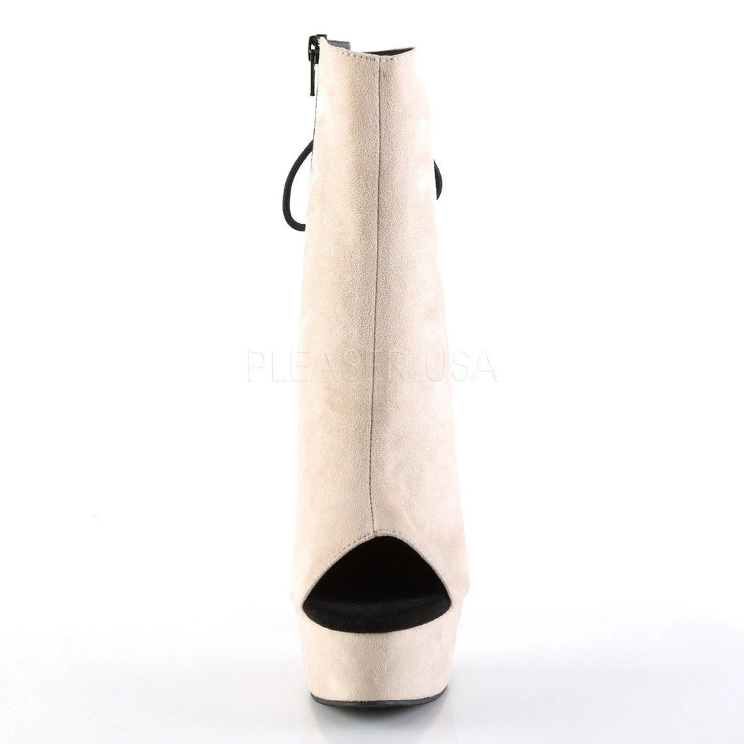 Pleaser DELIGHT-1018FS Beige Faux Suede/Beige Faux Suede Ankle Boot 4 Pleaser DELIGHT-1018FS Beige Faux Suede/Beige Faux Suede Ankle Boot