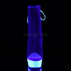 Pleaser Boots DELIGHT-1018SK Red Canvas/Neon White Ankle Boot