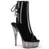 Pleaser DELIGHT-1018T Black Patent/Smoke Tinted Ankle Boot