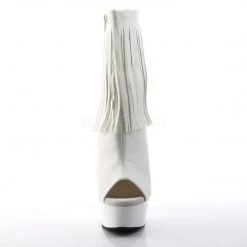 Pleaser DELIGHT-1019 White Faux Leather/White Boot