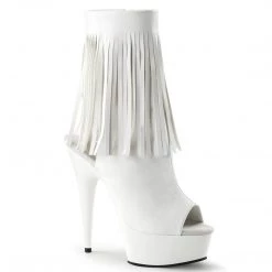Pleaser DELIGHT-1019 White Faux Leather/White Boot