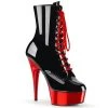 Pleaser DELIGHT-1020 Black Patent/Red Chrome Ankle Boot Boots 2 Pleaser DELIGHT-1020 Black Patent/Red Chrome Ankle Boot Boots
