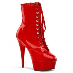 Pleaser DELIGHT-1020 Red Patent Ankle Boot