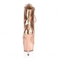 Pleaser Boots DELIGHT-1020 Rose Gold Metallic Pu/Rose Gold Chrome Ankle Boot