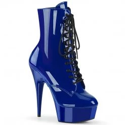 Pleaser DELIGHT-1020 Royal Blue Patent Ankle Boot Boots