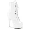 Pleaser Boots DELIGHT-1020 White Patent/White Ankle Boot