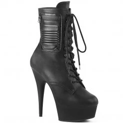 Pleaser Boots DELIGHT-1020PK Black Faux Leather Ankle Boot
