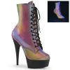 Pleaser DELIGHT-1020REFL Rainbow Reflective Ankle Boot Boots