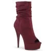 Pleaser DELIGHT-1031 Burgundy Faux Suede/Burgundy Matte Ankle Boot