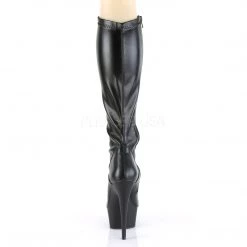 Pleaser Boots DELIGHT-2000 Black Stretch Faux Leather Knee Boot