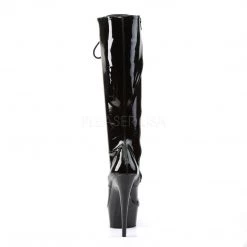Pleaser DELIGHT-2023 Black Stretch Patent Knee Boot 11 Pleaser DELIGHT-2023 Black Stretch Patent Knee Boot