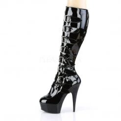 Pleaser DELIGHT-2049 Black Patent Knee Boot Boots