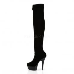 Pleaser Boots DELIGHT-3002 Black Stretch Velvet/Black Boot 10 Pleaser Boots DELIGHT-3002 Black Stretch Velvet/Black Boot