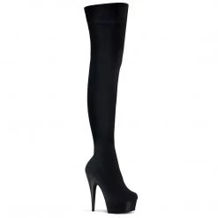 Pleaser Boots DELIGHT-3002 Black Stretch Velvet/Black Boot 13 Pleaser Boots DELIGHT-3002 Black Stretch Velvet/Black Boot