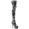 Pleaser DELIGHT-3005 Camo Stretch Fabric/Camo Stretch Fabric Boot