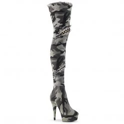 Pleaser DELIGHT-3005 Camo Stretch Fabric/Camo Stretch Fabric Boot