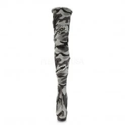 Pleaser DELIGHT-3005 Camo Stretch Fabric/Camo Stretch Fabric Boot