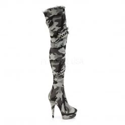 Pleaser DELIGHT-3005 Camo Stretch Fabric/Camo Stretch Fabric Boot 12 Pleaser DELIGHT-3005 Camo Stretch Fabric/Camo Stretch Fabric Boot