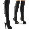 Pleaser New Arrivals DELIGHT-3019 Black Faux Leather/Black Boot