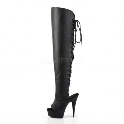 Pleaser New Arrivals DELIGHT-3019 Black Faux Leather/Black Boot
