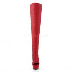 Pleaser DELIGHT-3019 Red Faux Leather/Red Matte Boot