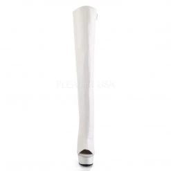 Pleaser New Arrivals DELIGHT-3019 White Faux Leather/White Boot