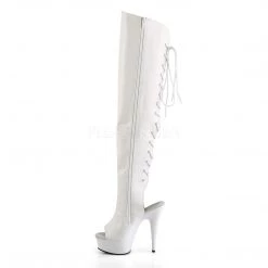Pleaser New Arrivals DELIGHT-3019 White Faux Leather/White Boot