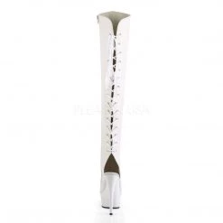 Pleaser New Arrivals DELIGHT-3019 White Faux Leather/White Boot