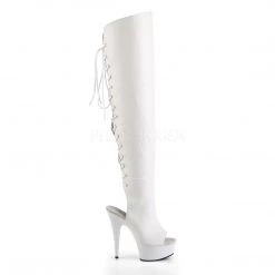 Pleaser New Arrivals DELIGHT-3019 White Faux Leather/White Boot