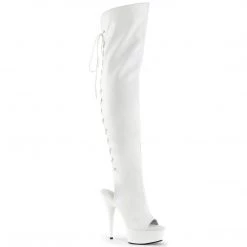 Pleaser New Arrivals DELIGHT-3019 White Faux Leather/White Boot