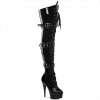Pleaser Boots DELIGHT-3028 Black Stretch Patent Boot