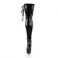 Pleaser DELIGHT-3050 Black Stretch Patent Thigh Boot 11 Pleaser DELIGHT-3050 Black Stretch Patent Thigh Boot