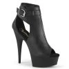 Pleaser DELIGHT-600-10 Black Faux Leather Platform Sandal Boots